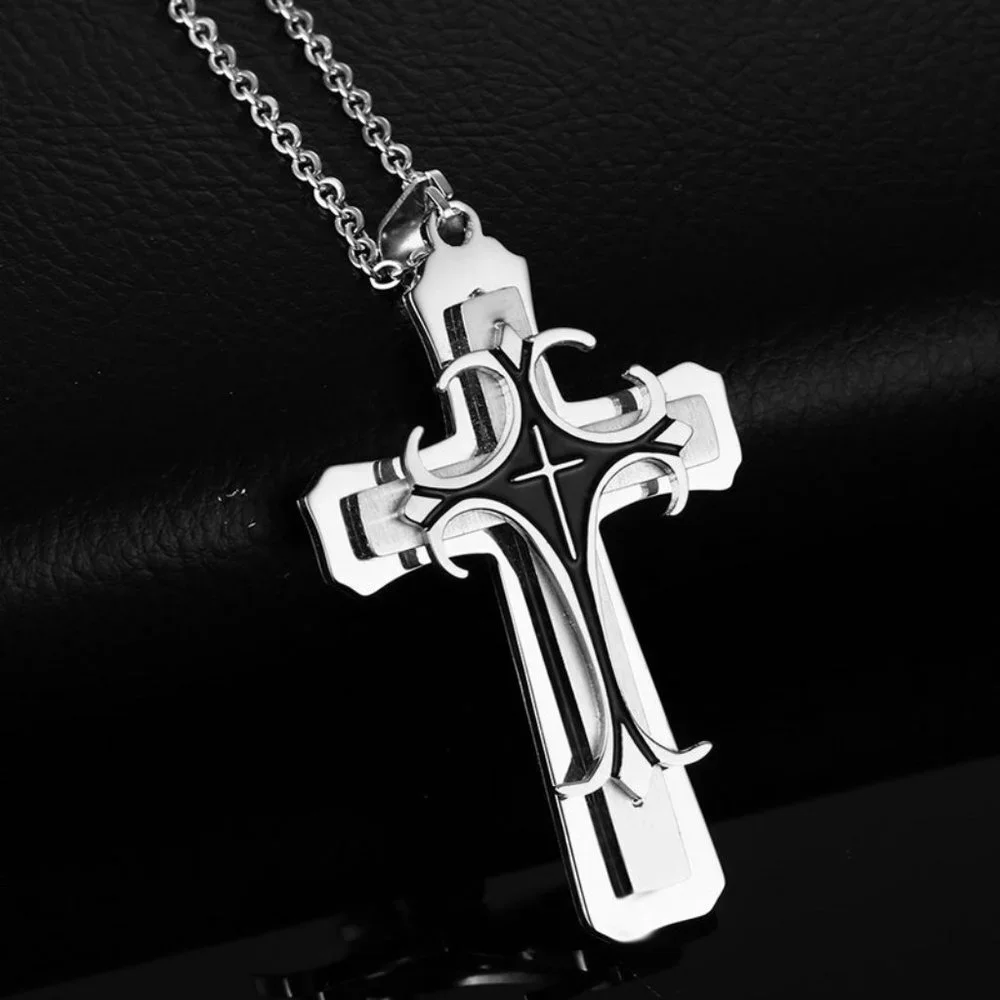 ❤️Fashion Multi-layer Cross Pendant Necklace for women/men, N90201P149